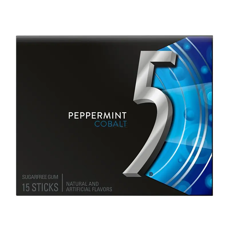 5 Gum Peppermint Cobalt 15-Stick Sugar-free | 10ct, Box