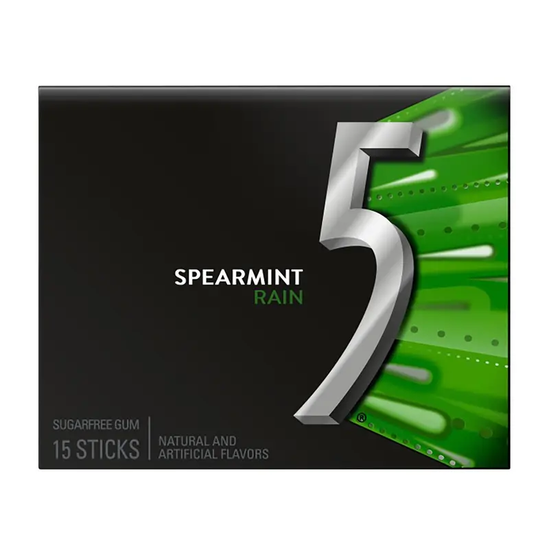 5 Gum Spearmint Rain 15-Stick Sugar-Free | 10ct, Box
