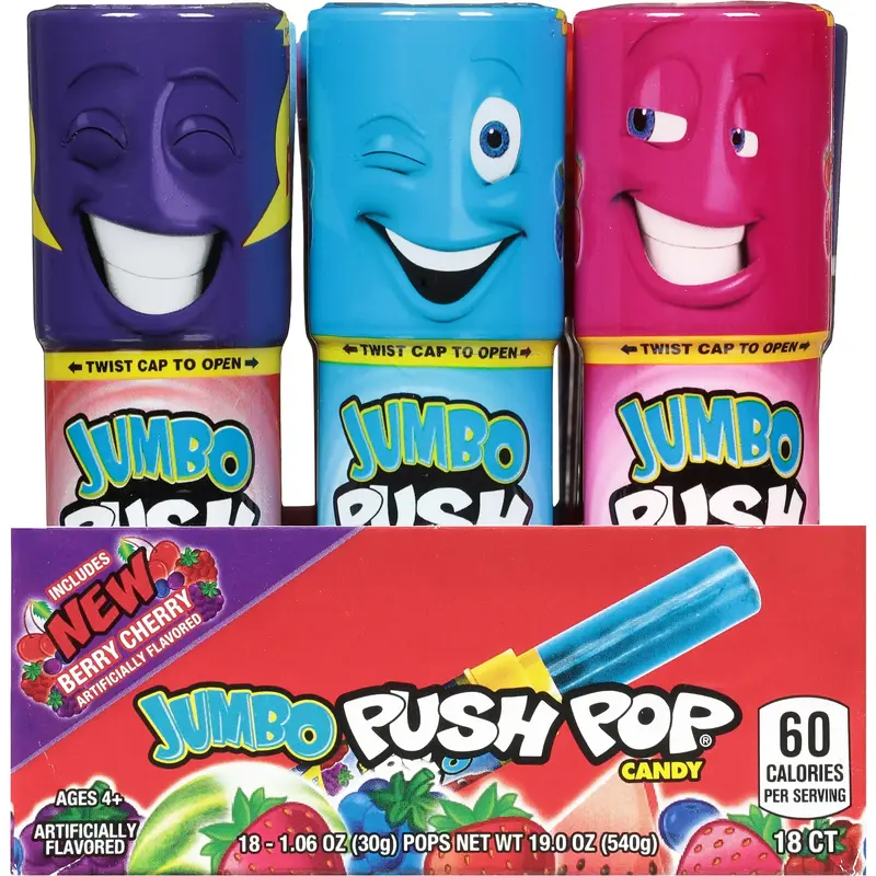 Bazooka Push Pop Jumbo | 18ct, Box