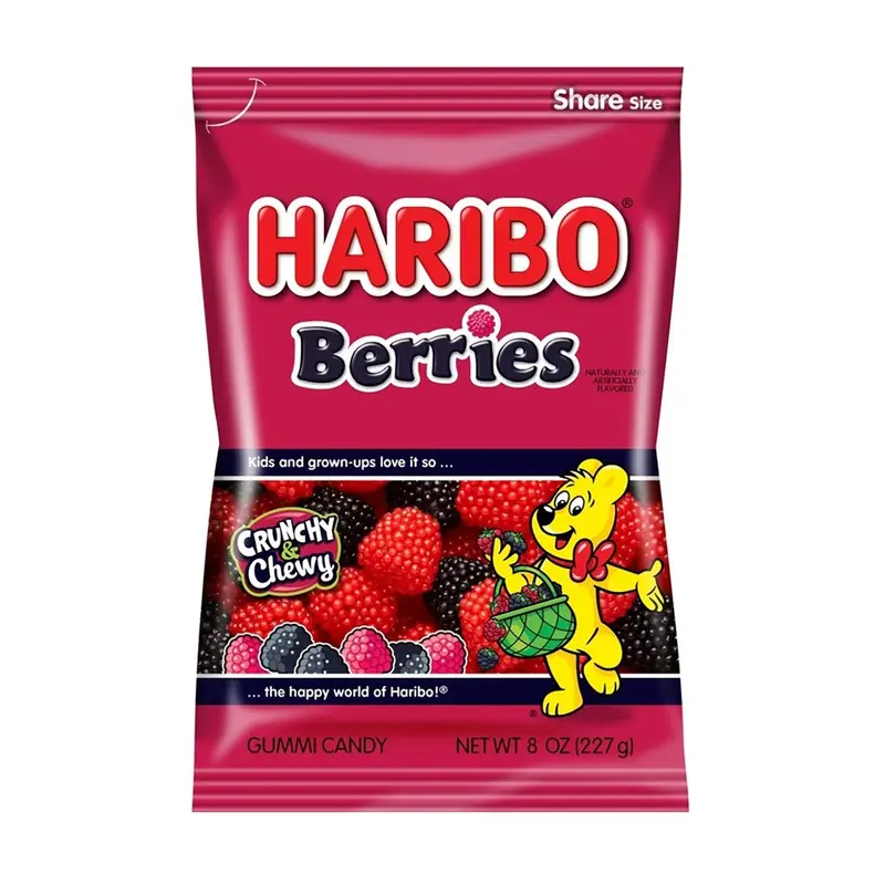 Haribo Berries Crunch & Chewy Gummi Candy | 5oz, 12ct, Case