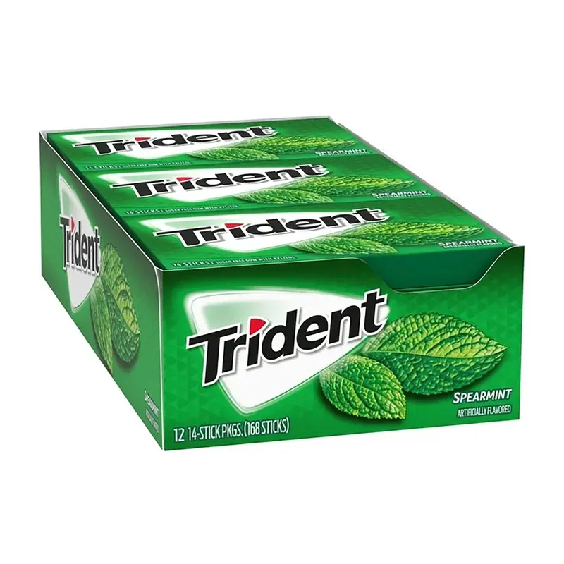 Trident Spearmint Gum (Sugar Free) | 12ct, Box