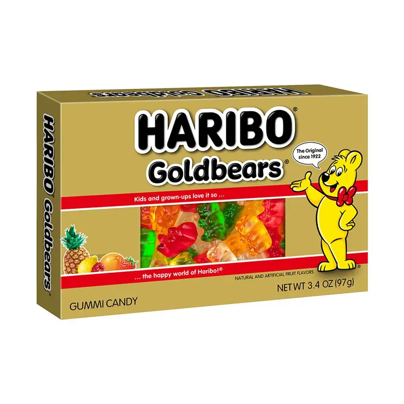 Haribo Goldbears Gummi Candy Theater Box | 3.4oz, 12ct, Case