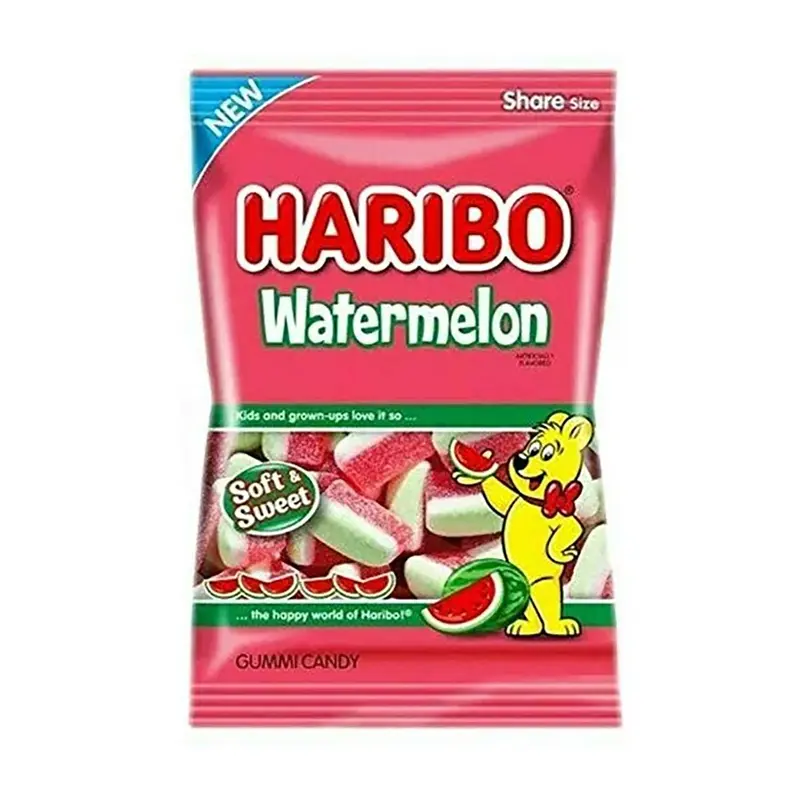 Haribo Watermelon Soft & Sweet Gummi Candy | 3.1oz, 12ct, Case