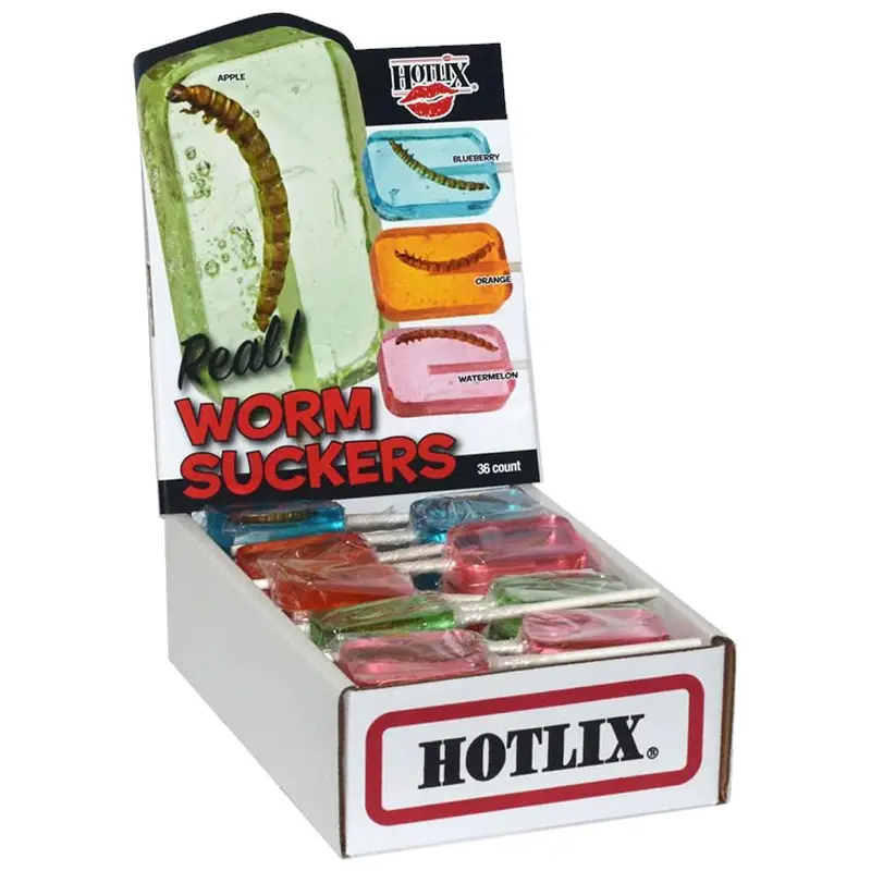 Hotlix Worm Suckers Assorted Box | 1oz, 36ct, Box