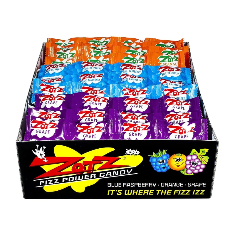 Zots Strings Blue Raspberry Orange Grape | 24ct, Box