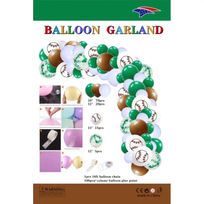 Balloon Garland Baseball 1ct