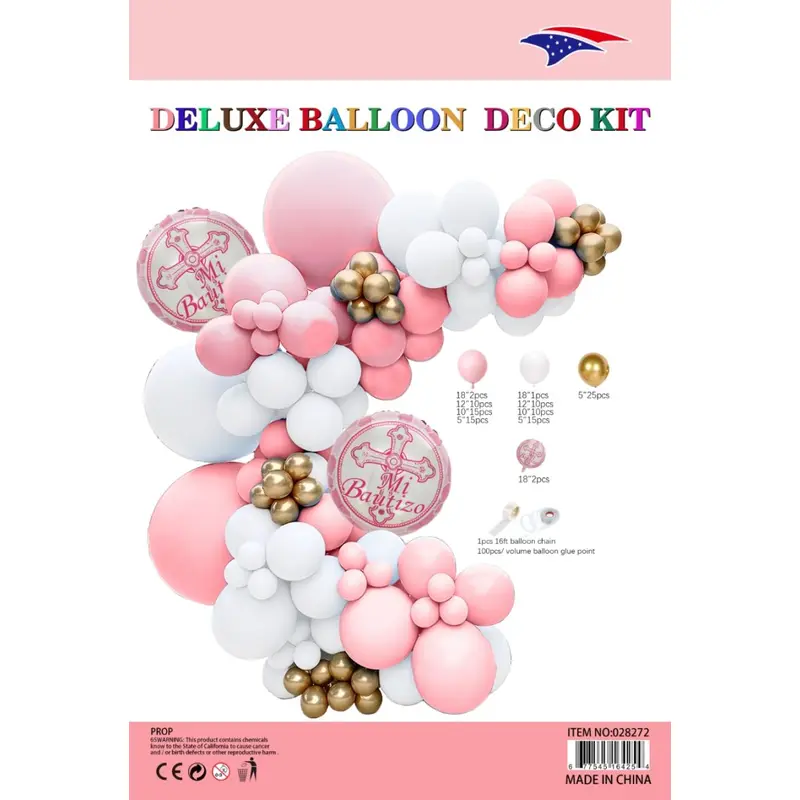 Balloon Garland Bautizo- Pink 1ct