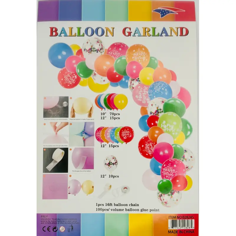 Balloon Garland Happy Birthday 1ct