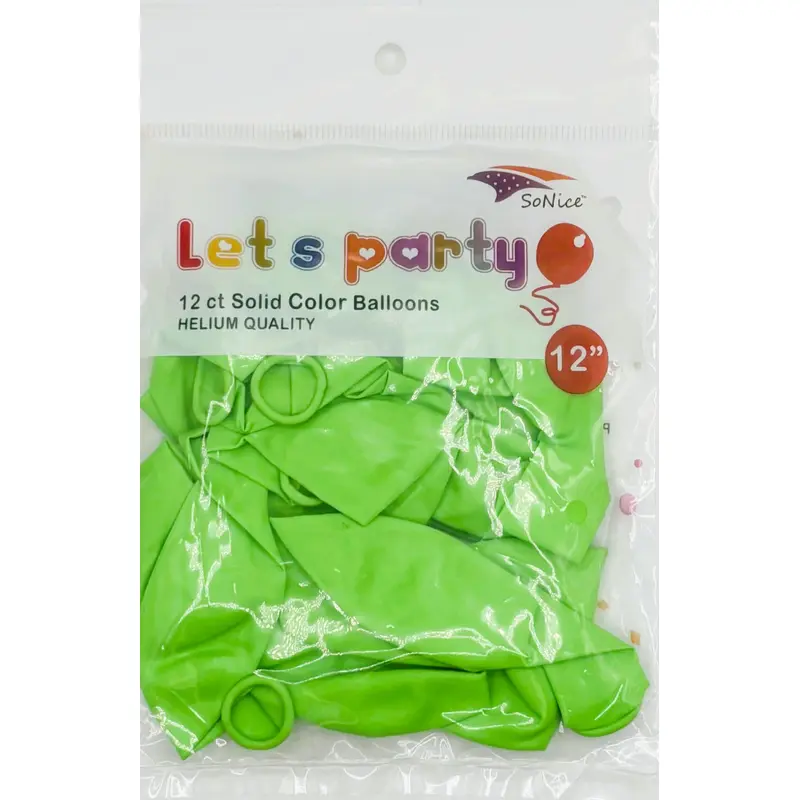 Balloons Latex (12") Lime Green | 12ct, Bag