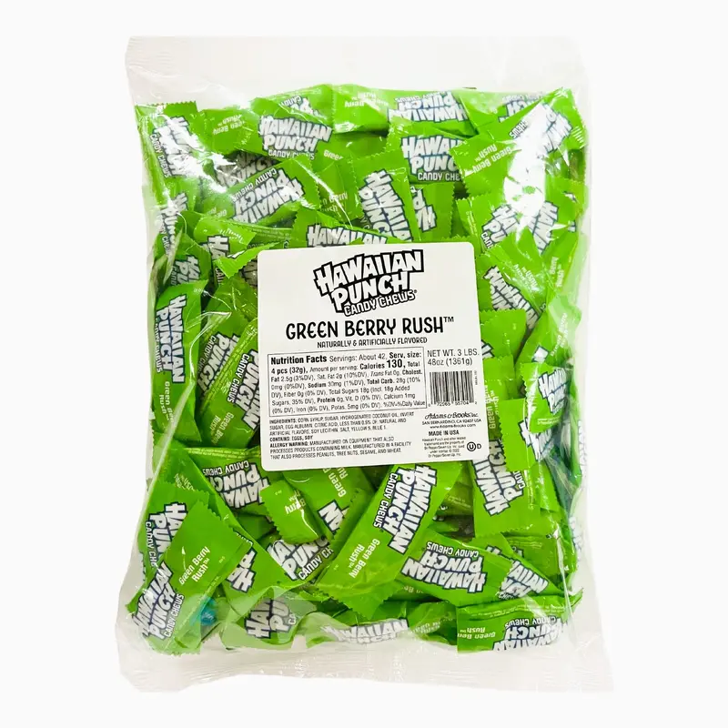 Hawaiian Punch Candy Chews Green | 3lb, Bag