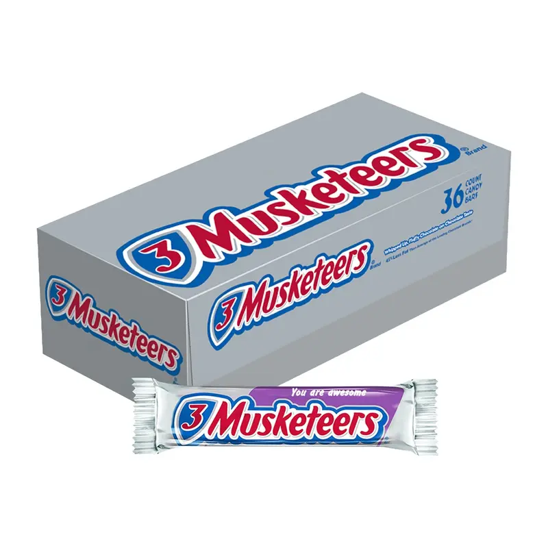 3 Musketeers Chocolate Candy Bar Full Size | 1.92oz, 36ct, Box