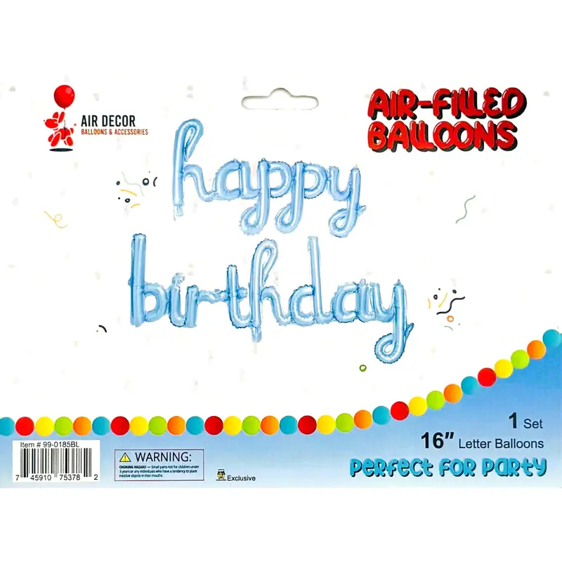 Foil Balloon Happy Birthday - Blue