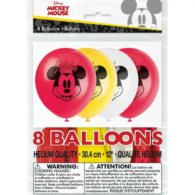 Theme Balloons 12 Inch Mickey Mouse | 8ct Bag