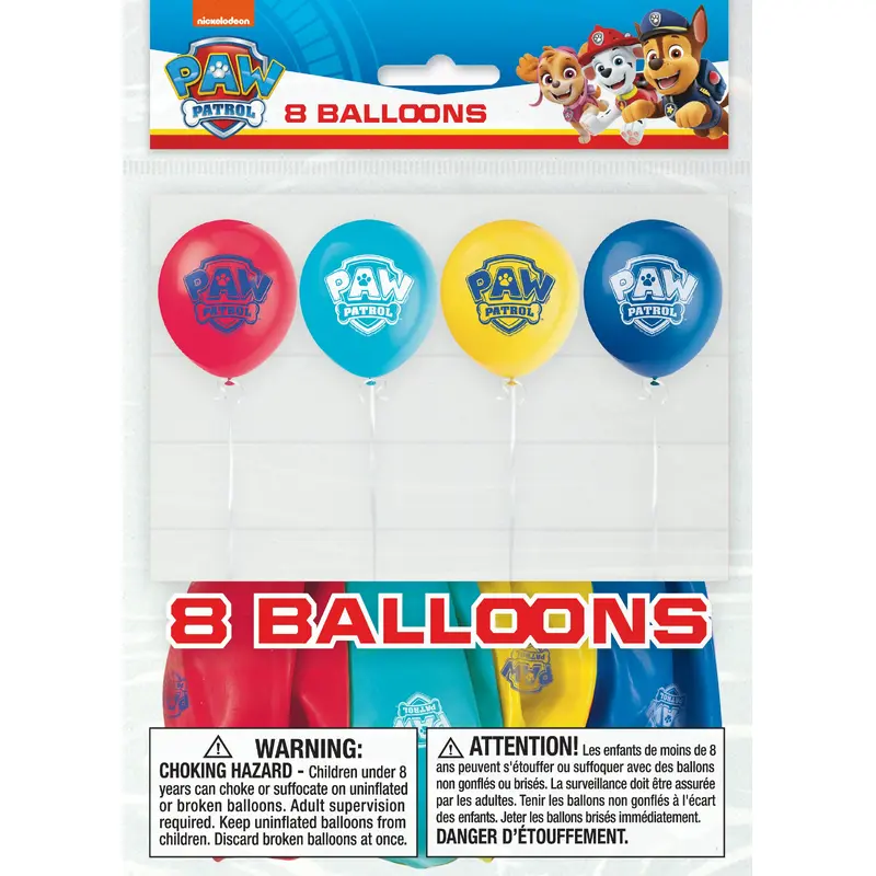 Theme Balloons 12 Inch Paw Patrol | 8ct Bag
