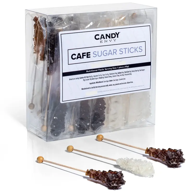 Candy Envy Sugar Stick Amber n White 10g Piece 18ct