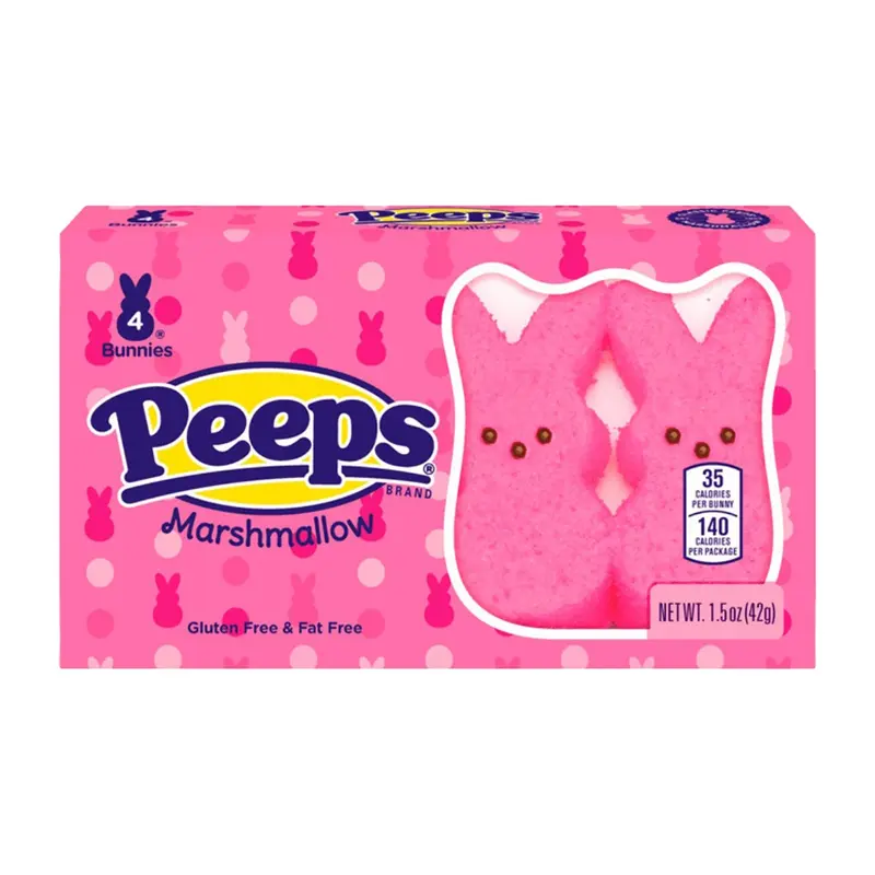 Just Born Peeps Pink Bunnies (4 Pack) | Box