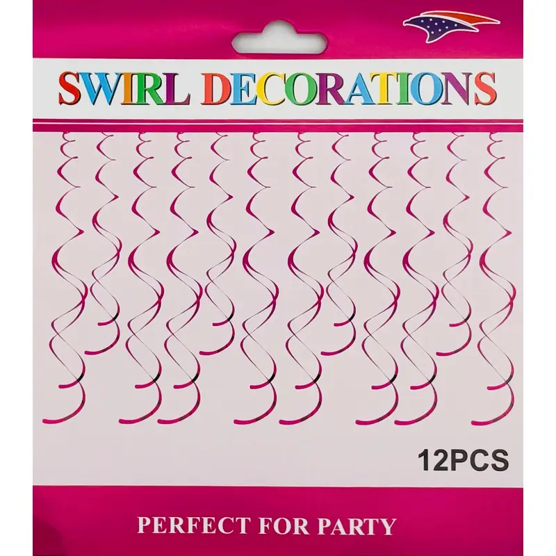 Metalic Swirl 12 pieces -Hot Pink
