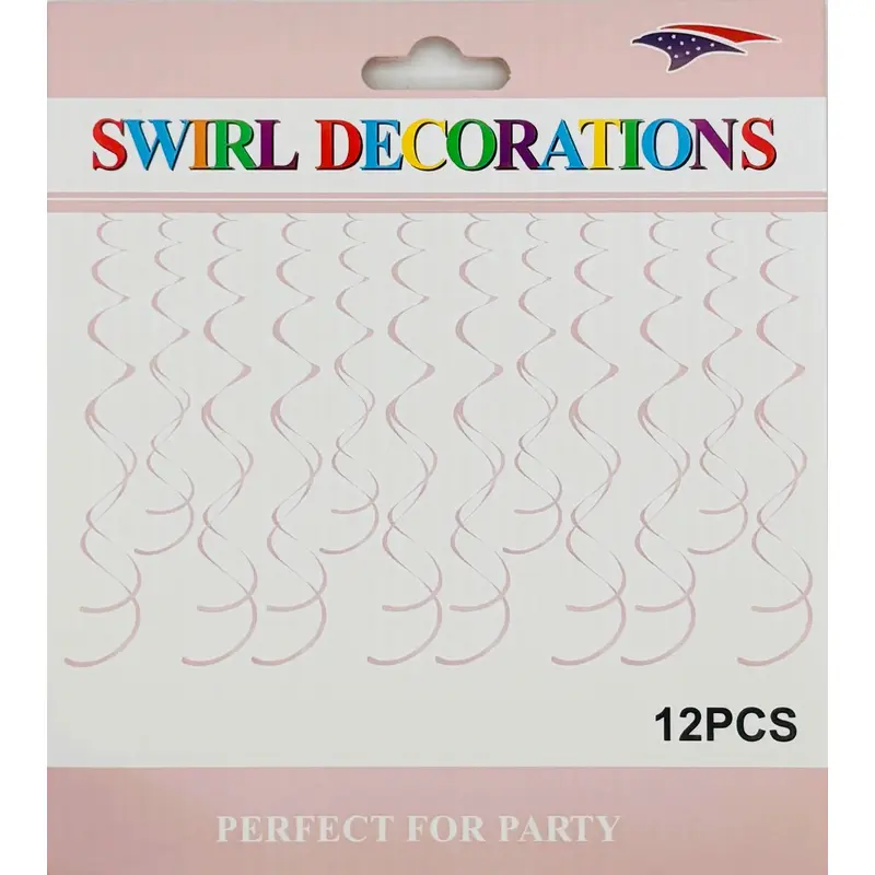 Metalic Swirl 12 pieces -Pastel Pink