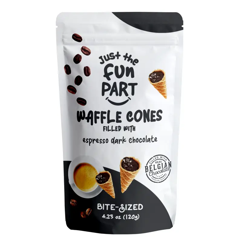 Waffle Mini Cone Filled Espresso Dark Chocolate 4.32oz