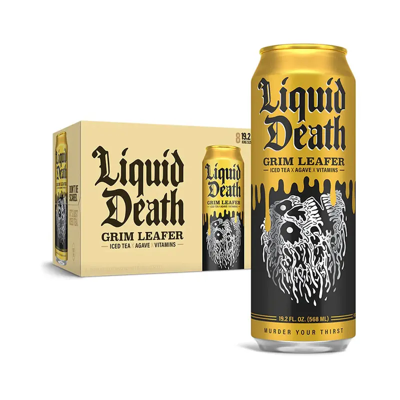 Liquid Death Grim Leafer Iced Tea | 19.2oz, 8ct, Case