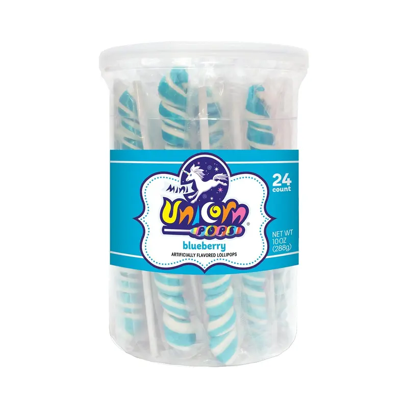 Mini Unicorn Pops Blueberry - Light Blue | 24ct, Tub