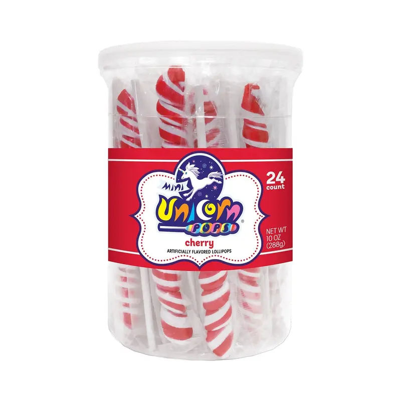 Mini Unicorn Pops Cherry - Red | 24ct, Tub