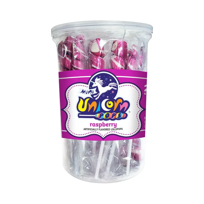 Mini Unicorn Pops Raspberry - Magenta | 24ct, Tub