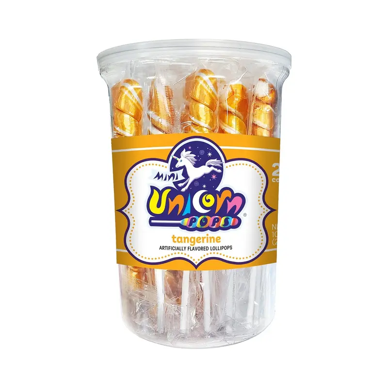 Mini Unicorn Pops Tangerine - Orange | 24ct, Tub