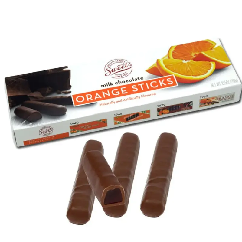 Sweet Candy Milk Chocolate Orange Stick Box | 10.5oz, Box