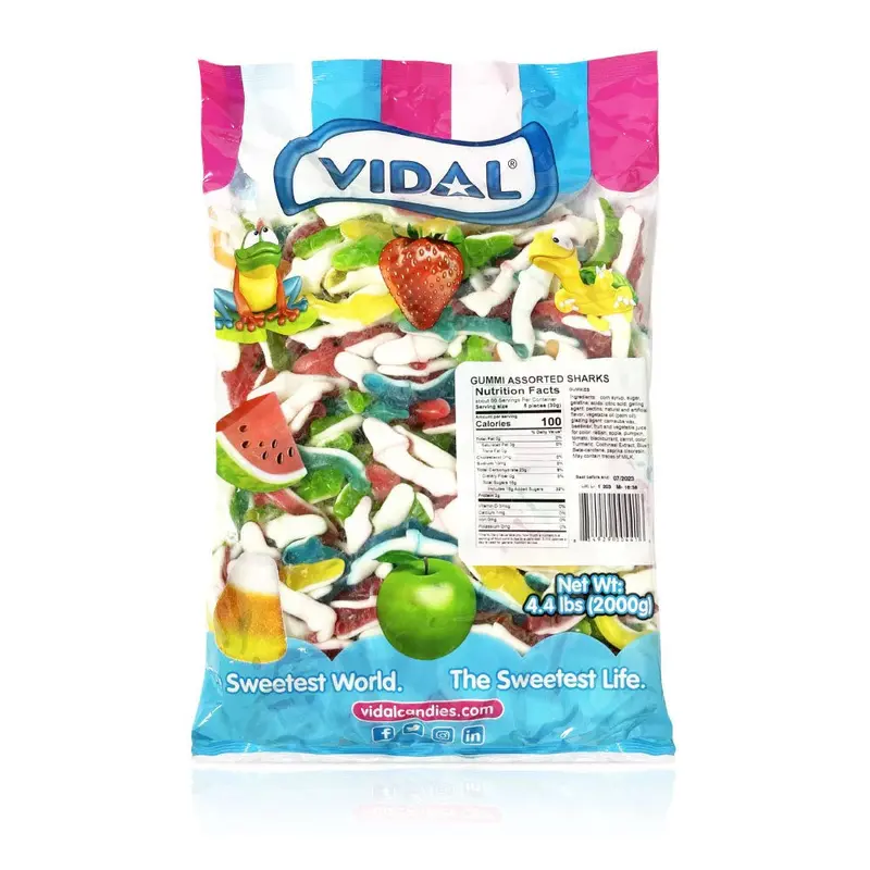 Vidal Gummy Assorted Sharks | 4.4lb, Bag