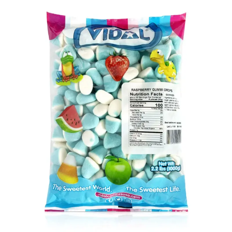 Vidal Gummy Raspberry Drops | 2.2lb, Bag