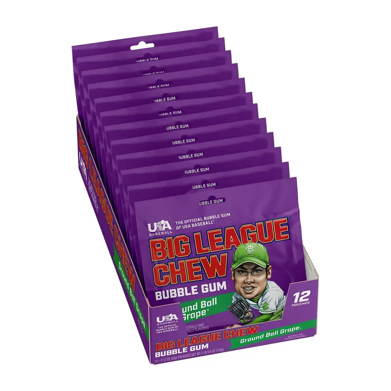 Big League Chew Gum Grape | 2.12oz, 12ct, Box
