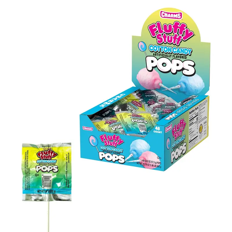 Charms Blow Pop Cotton Candy Fluffy Stuff | 48ct, Box