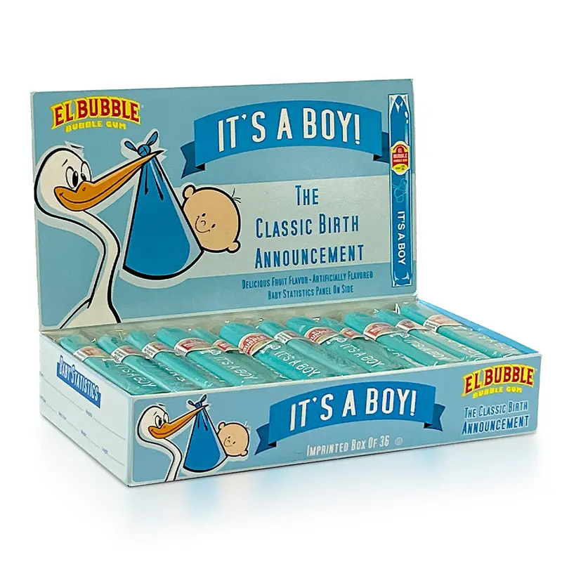 Dubble Bubble It's a Boy Bubble Gum Cigar Box | 36ct, Box