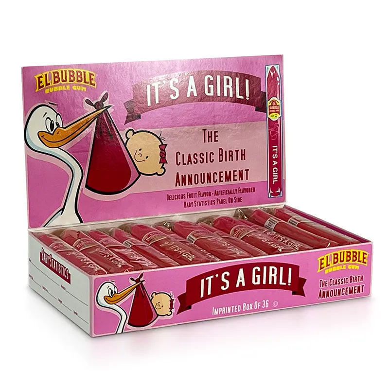 Dubble Bubble It's a Girl Bubble Gum Cigar Box | 36ct, Box