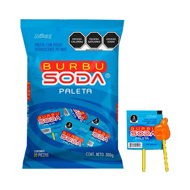 Dulces Anhuac Burbusoda Paleta | 12ct, Bag