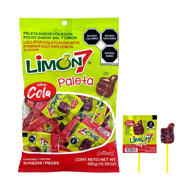 Dulces Anhuac Limon7 Cola | 30ct, Bag
