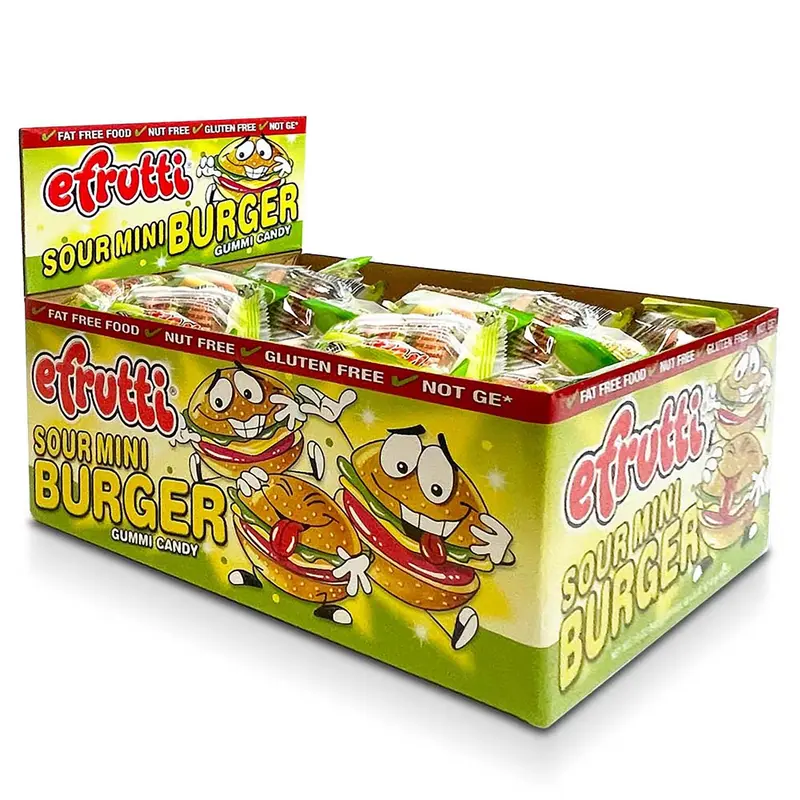 Efrutti Gummy Sour Mini Burger Box | 60ct, Box