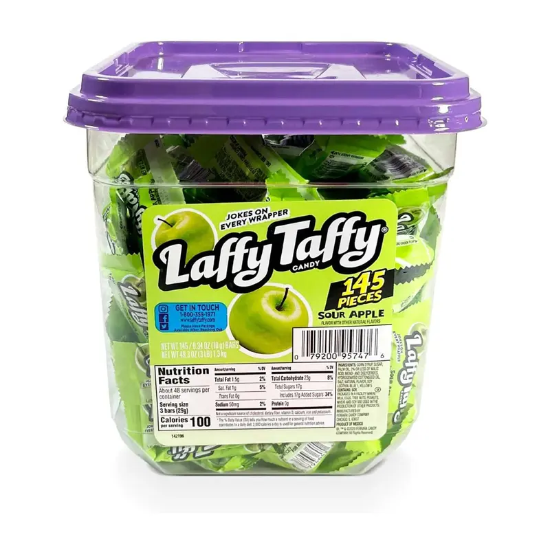 Ferrara Laffy Taffy Sour Apple | 145ct, Jar