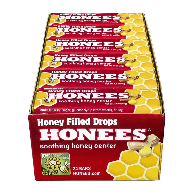 Honees Honey Filled Drops Bar | 1.6oz, 24ct, Box