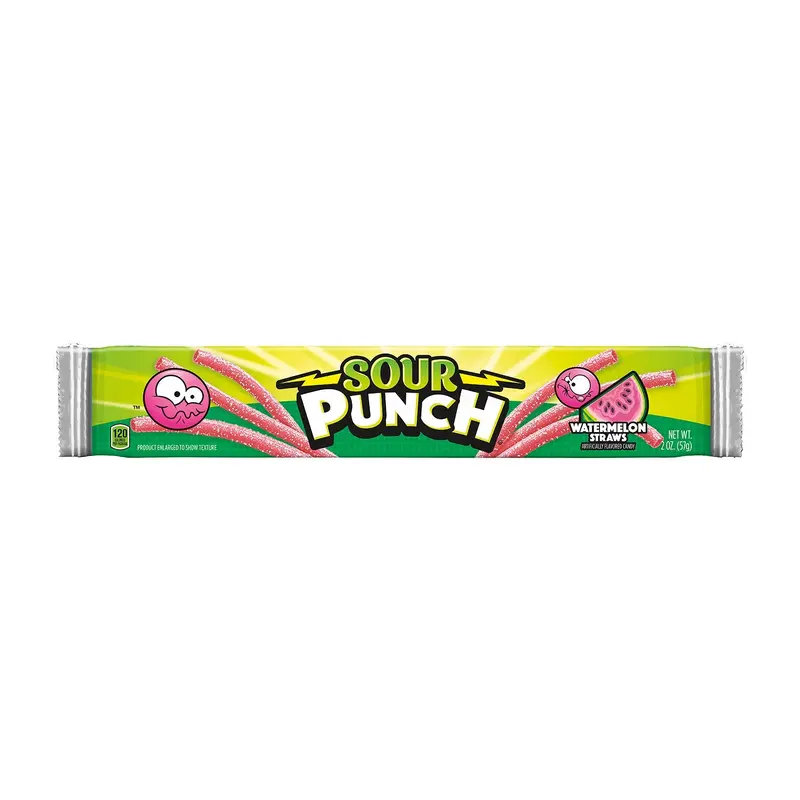 Sour Punch Watermelon Straws | 2oz, 24ct, Box