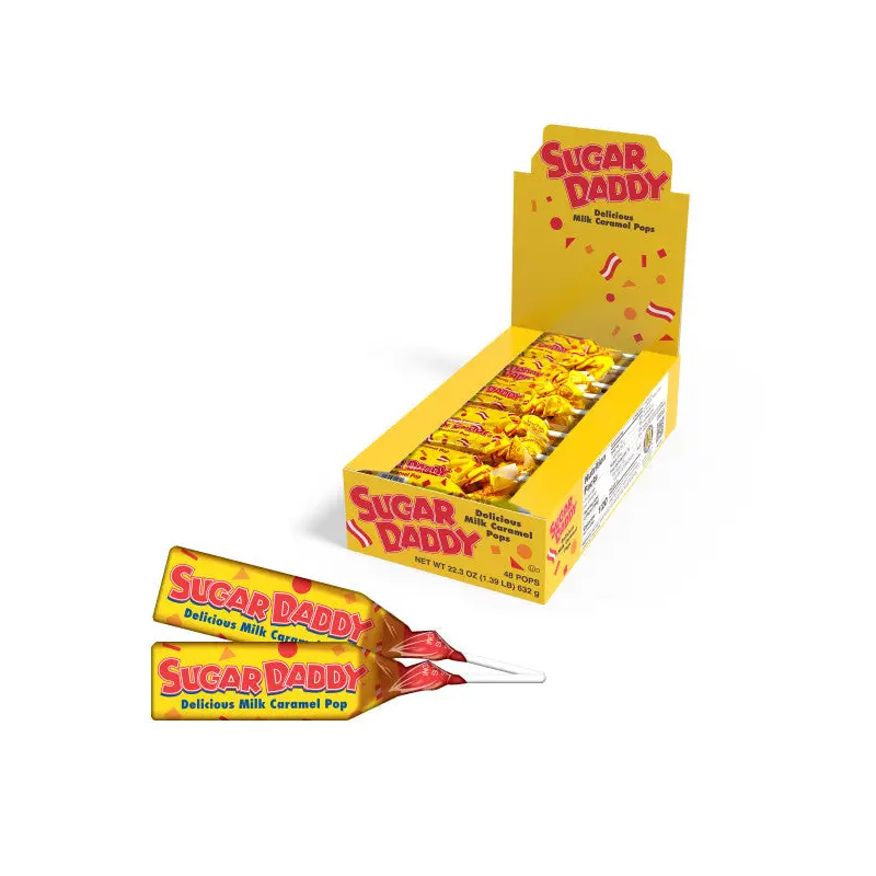 Sugar Daddy Milk Caramel Pops | 48ct, Box