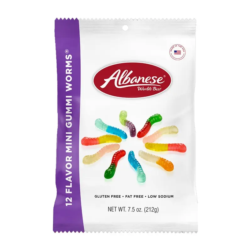 Albanese 12-Flavor Gummy Worms | 7.5oz, 12ct, Case