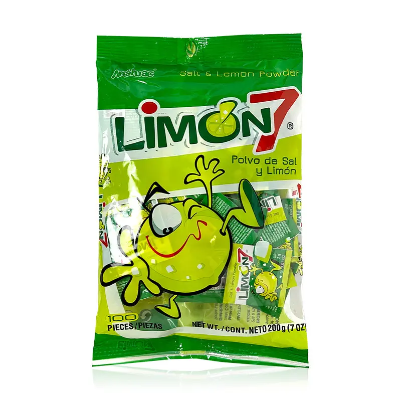 Dulces Anhuac Limon7 Salt & Lemon Powder Bolsa | 7oz, 100ct, Bag