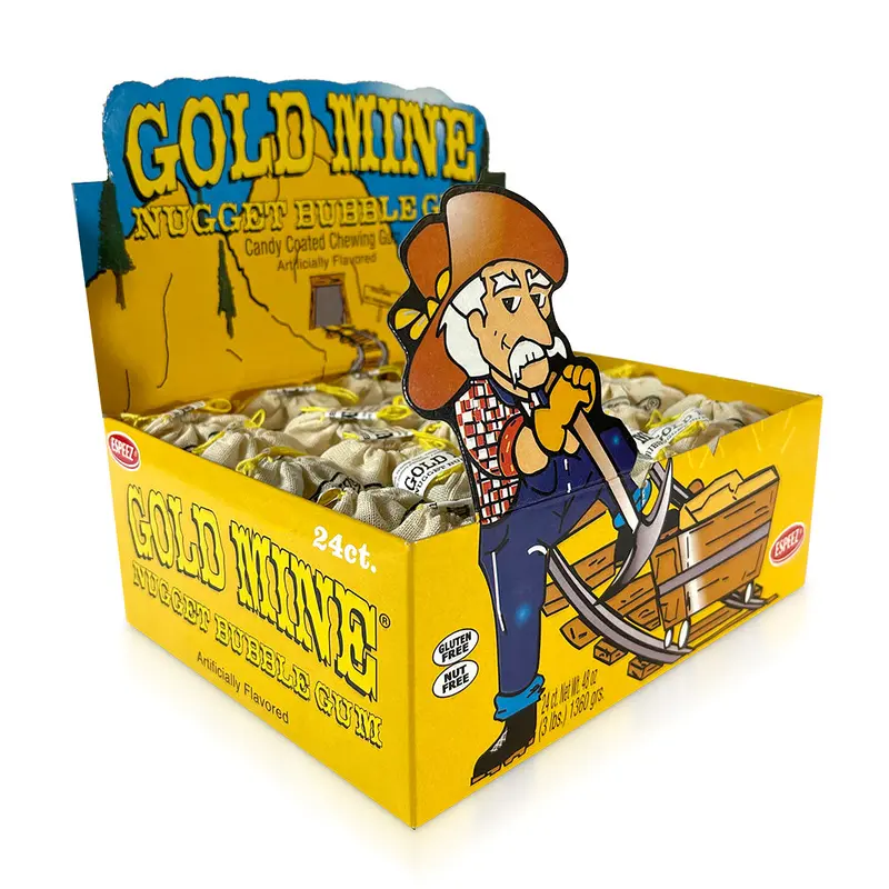 Espeez Gold Mine Nugget Bubble Gum | 24ct, Box