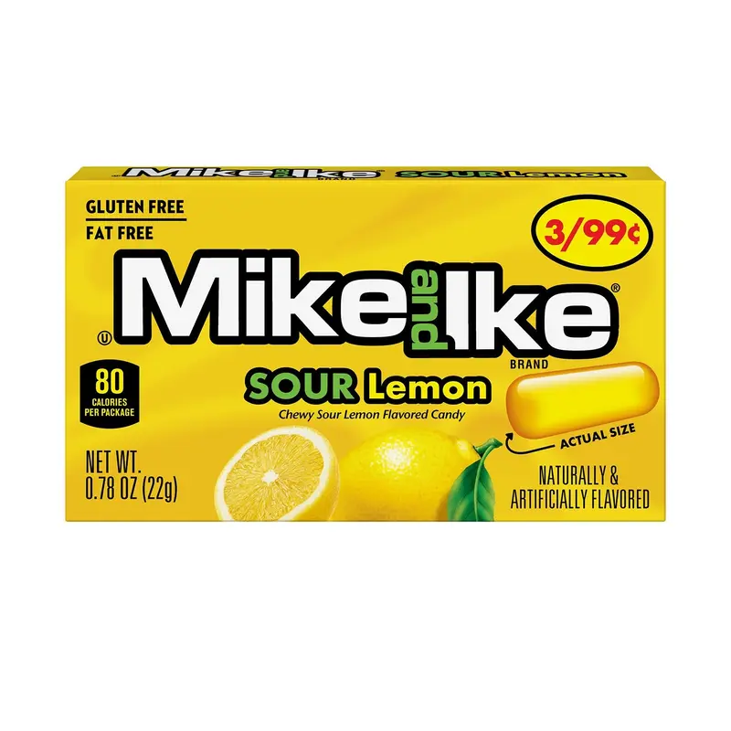 Just Born Mike & Ike Sour Lemon | 24ct, Box