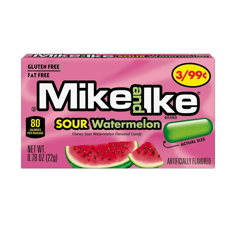 Just Born Mike & Ike Sour Watermelon | 24ct, Box