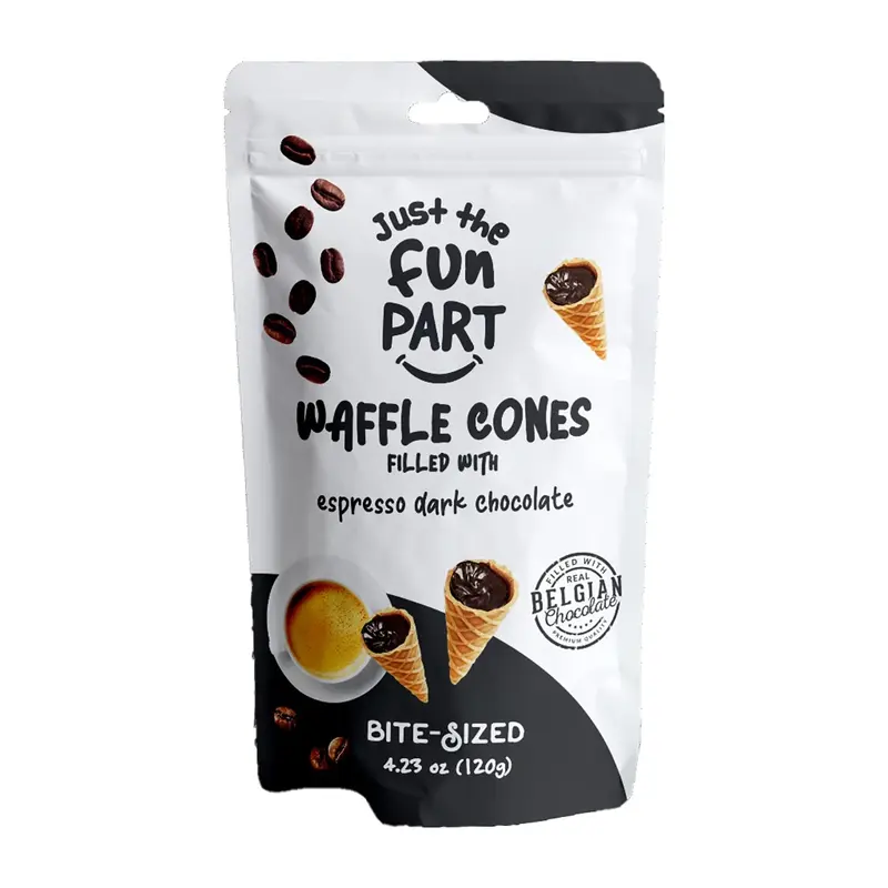 Just the Fun Part Waffle Cone Dark Chocolate | 4.23oz, Bag