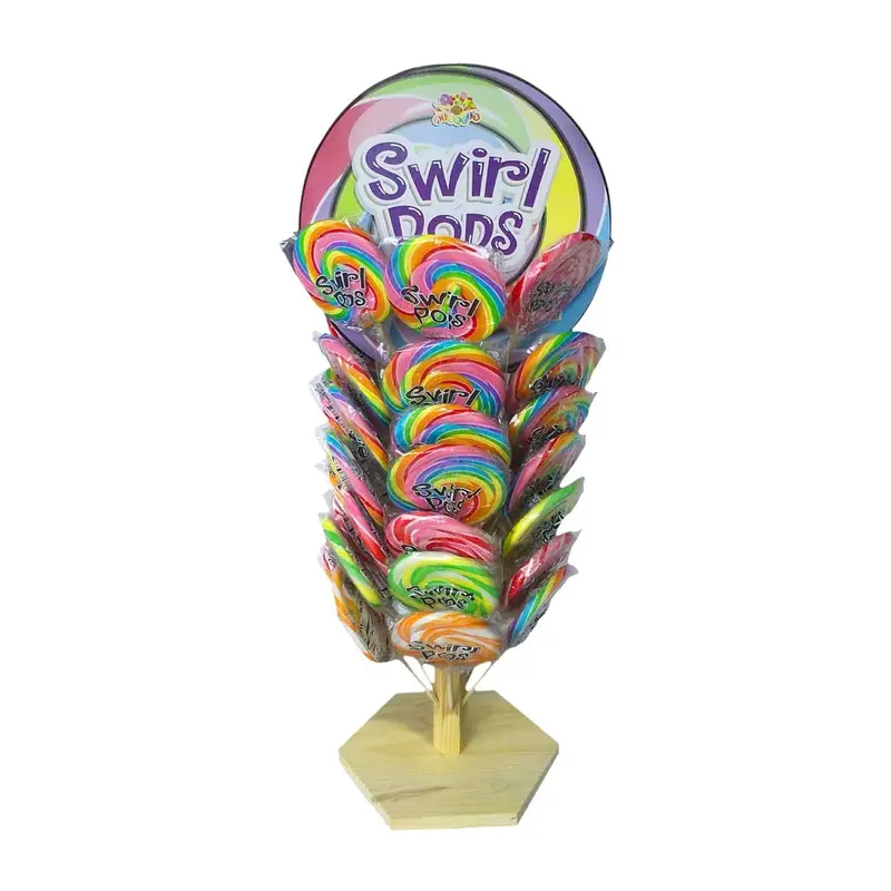 R L Albert & Son Swirl Pop with Stand | 48ct, Case