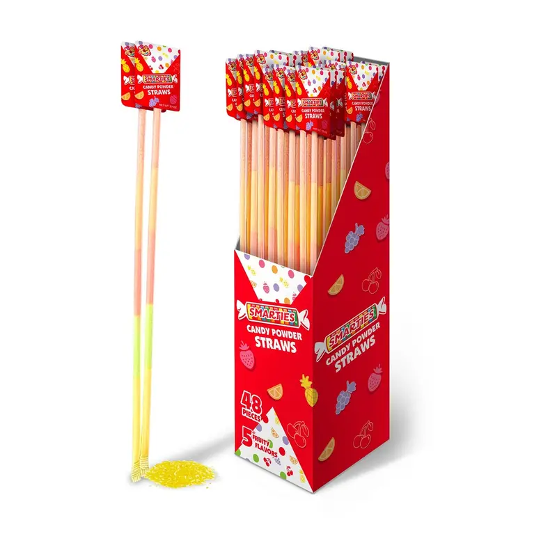 Smarties  Powder Filled Straws | 48ct, Box